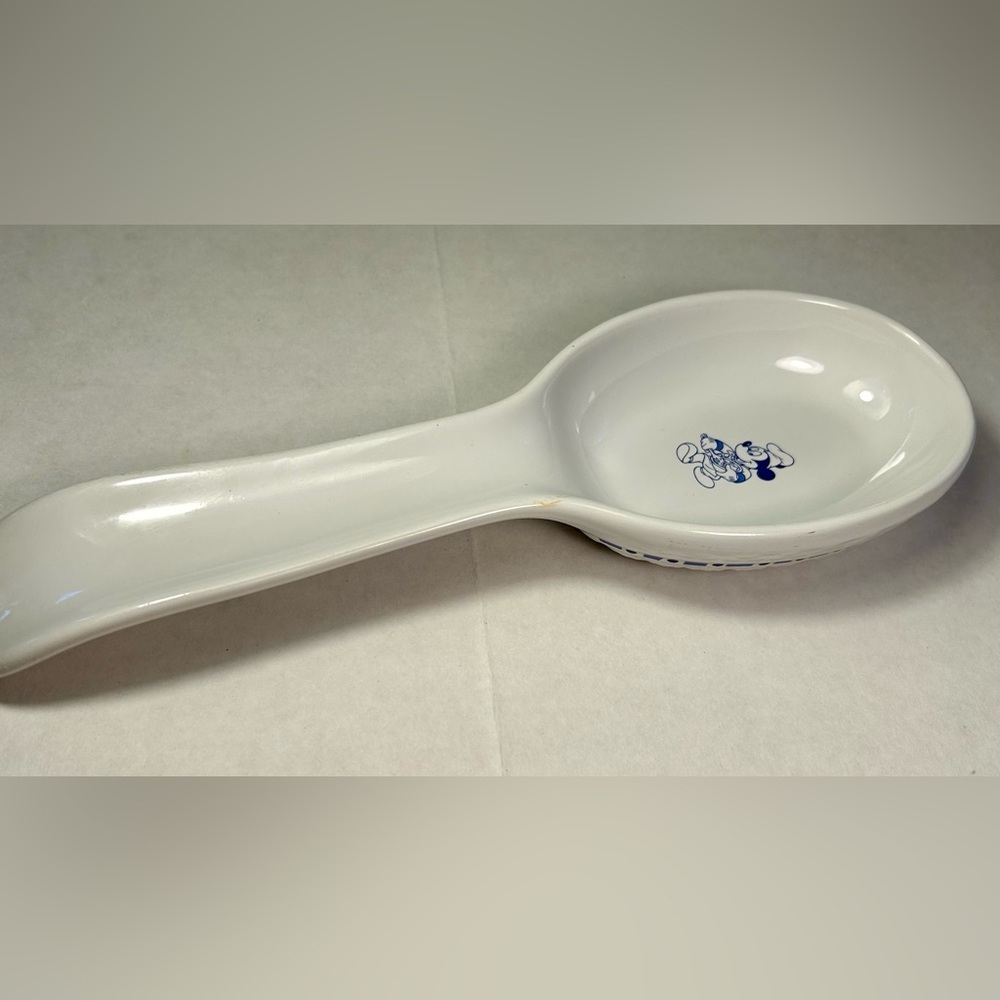 Disney White and Blue Ceramic Spoon Rest